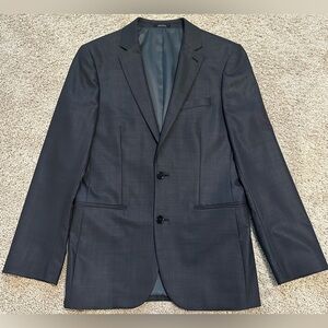 Express Men’s Modern Fit 2 Piece Suit Charcoal Gray Shark Skin 36R & 28x30 NWOT